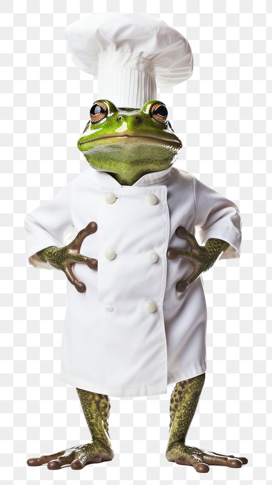 PNG  Frog amphibian animal chef.