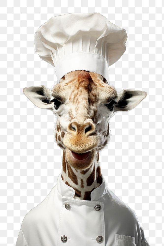 PNG Giraffe adult chef hat.
