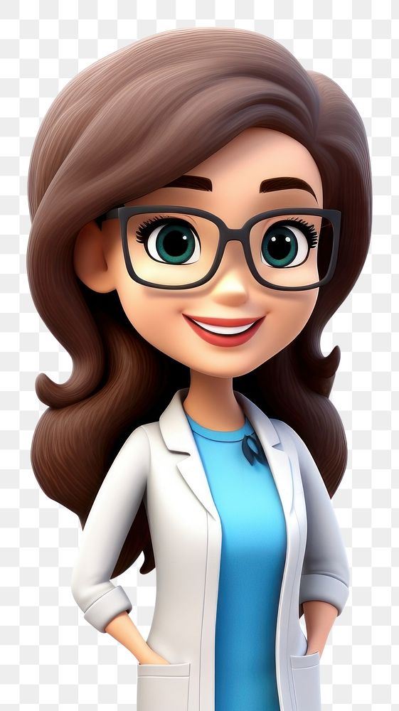 PNG  A smiling female pharmacist pharmacy cartoon adult. AI generated Image by rawpixel.