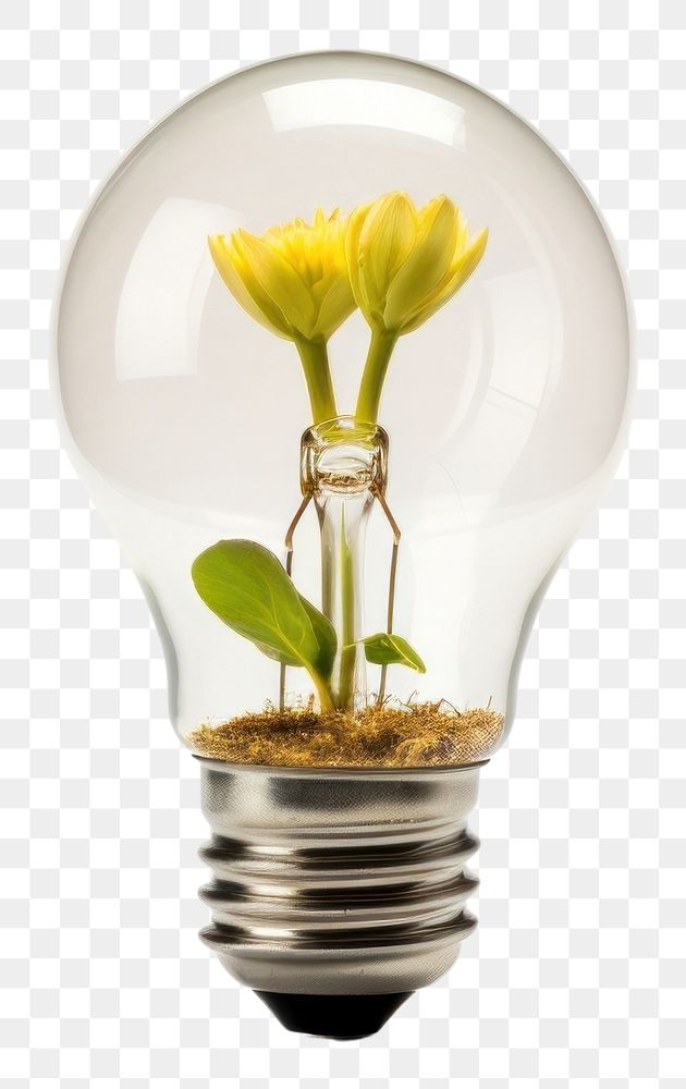 PNG Light bulb lightbulb flower plant.