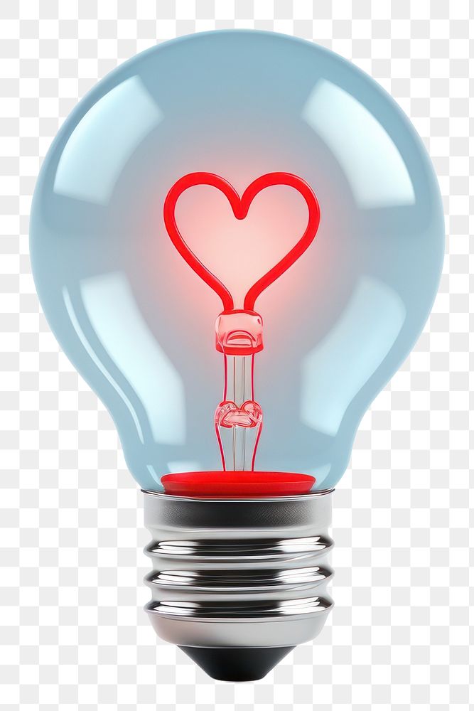PNG Light bulb lightbulb heart white background.