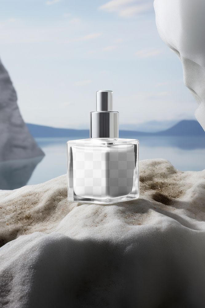 Perfume bottle png mockup, transparent design