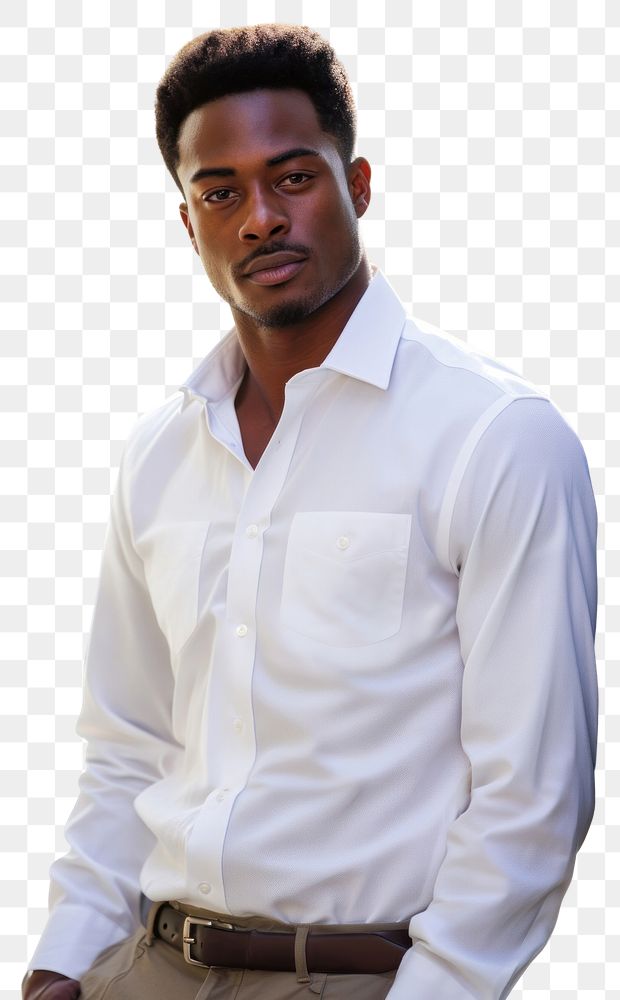 PNG Black man wearing shirt adult contemplation architecture.