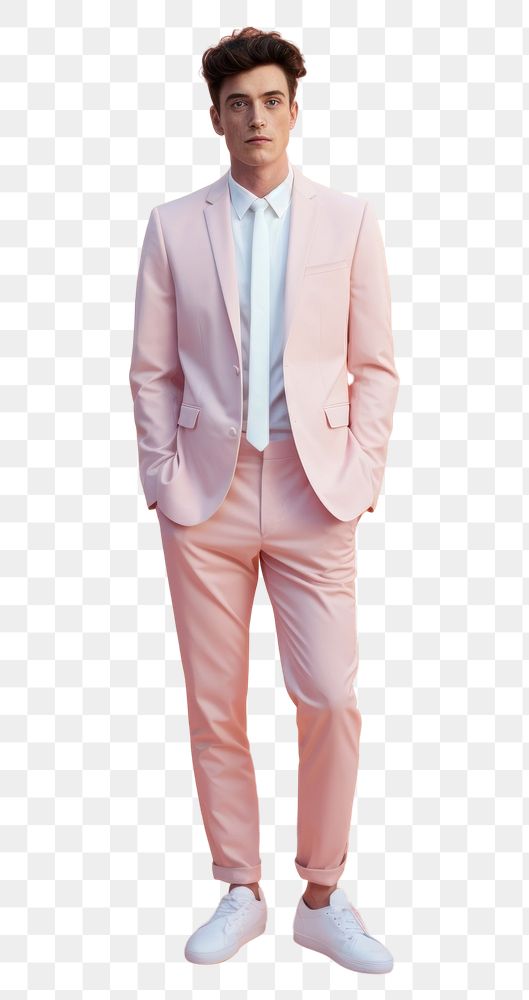 PNG  Men wear pastel fashionable standing blazer adult.