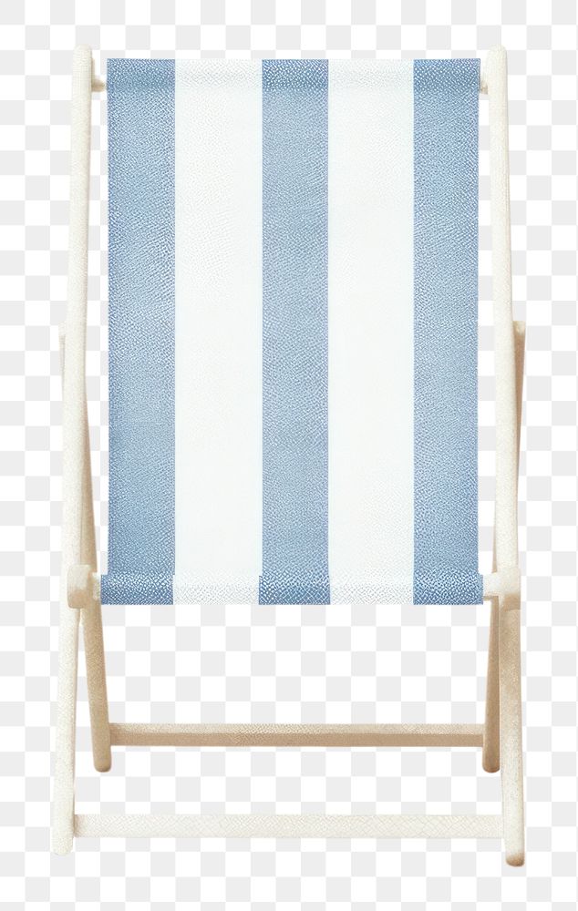 PNG  Blue beach chair furniture white background relaxation.