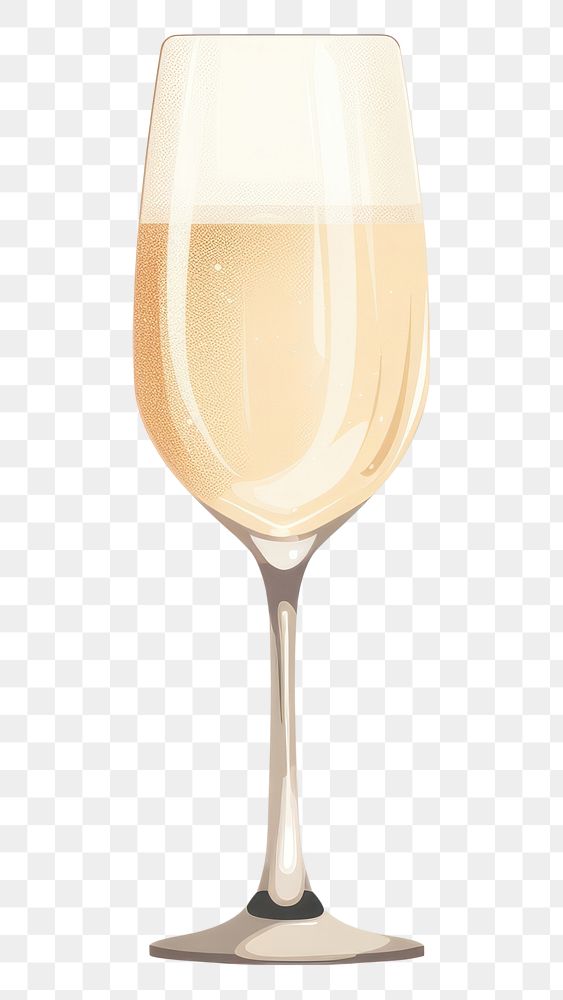 PNG  Glass champage drink wine white background.