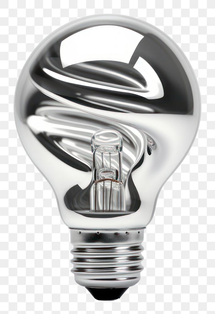 PNG Light bulb Chrome material light lightbulb white background.