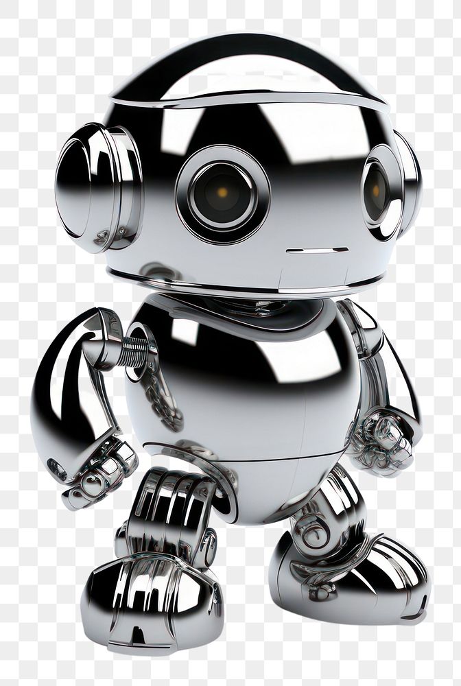 PNG Robot Chrome material white background technology futuristic.