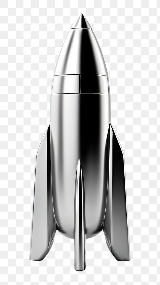 PNG Rocket Chrome material rocket white background architecture.
