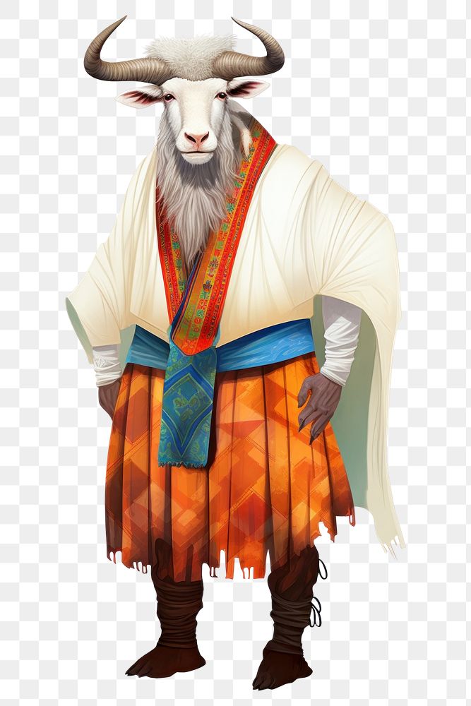 PNG  Mountain goat costume adult white background.
