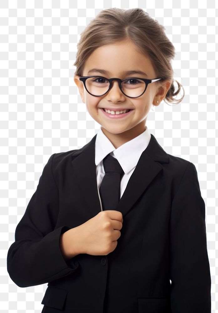 PNG  Kid portrait glasses smiling.