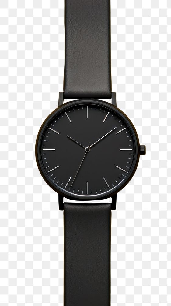 PNG Minimalist black watch wristwatch deadline circle yellow.