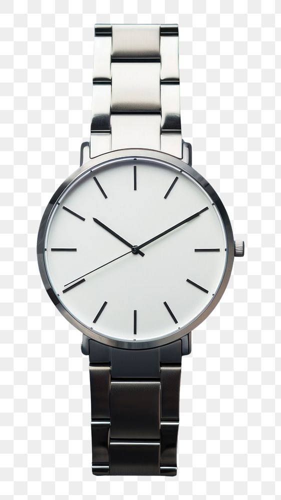 PNG Stainless-steel watch wristwatch accuracy number silver.