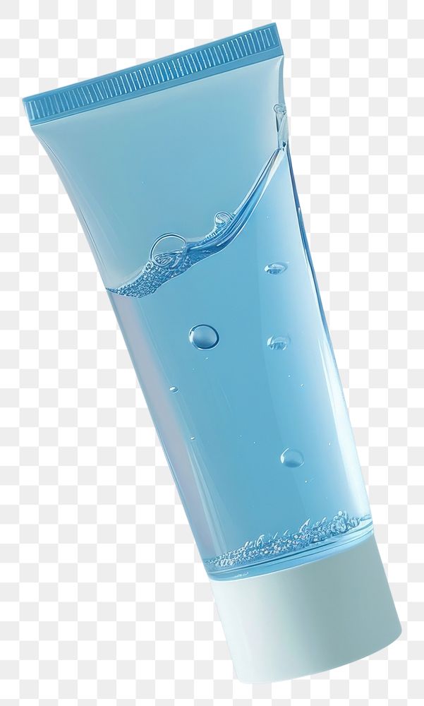 PNG Blue clear showergel tube bottle toothpaste cosmetics.