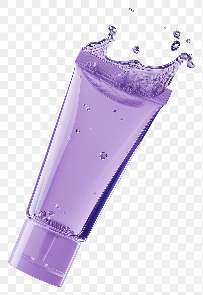 PNG Purple clear showergel tube bottle glass refreshment.