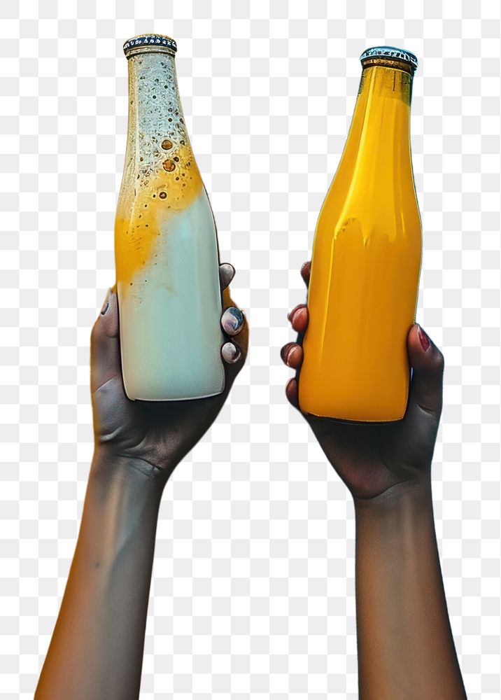 PNG Hand holding color bottle hand footwear beverage.