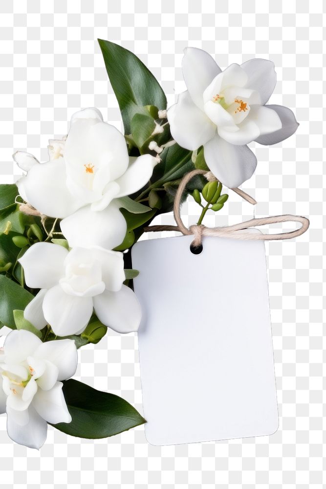 PNG Flower gift tag blossom petal plant.