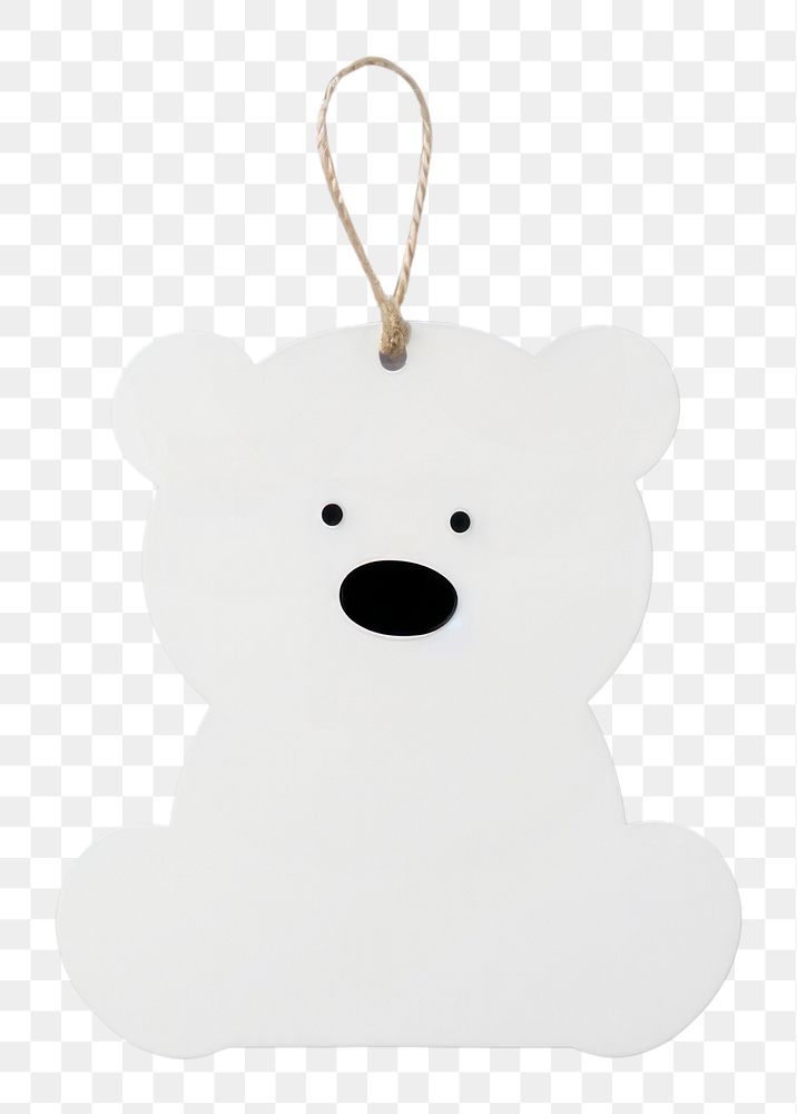 PNG Teddy bear shaped paper gift tag white art anthropomorphic.