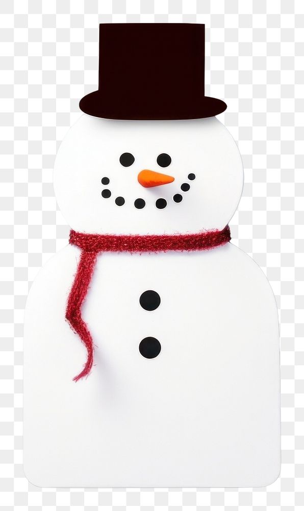 PNG Gift tag snowman winter white.