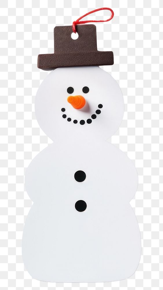 PNG Gift tag snowman winter shape.