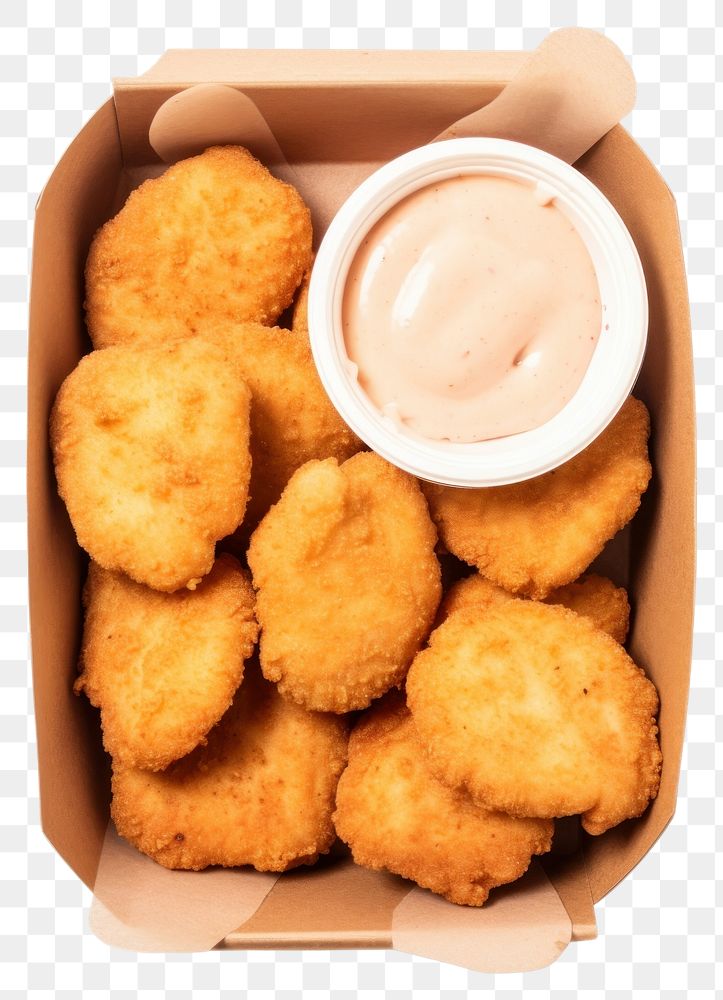 PNG Chicken nuggets food dip white background.
