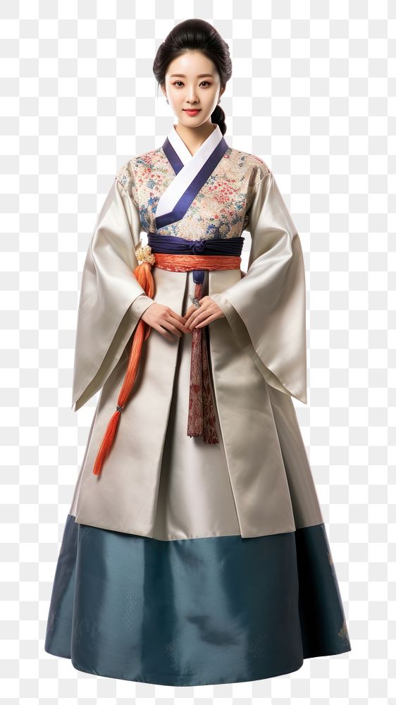 PNG Korean people fashion kimono dress. 