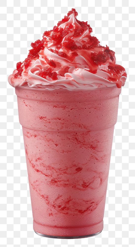 PNG Strawberry milkshake smoothie dessert cream.