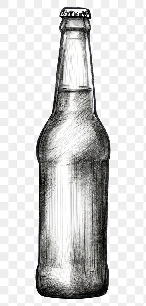 PNG Beer bottle sketch glass.