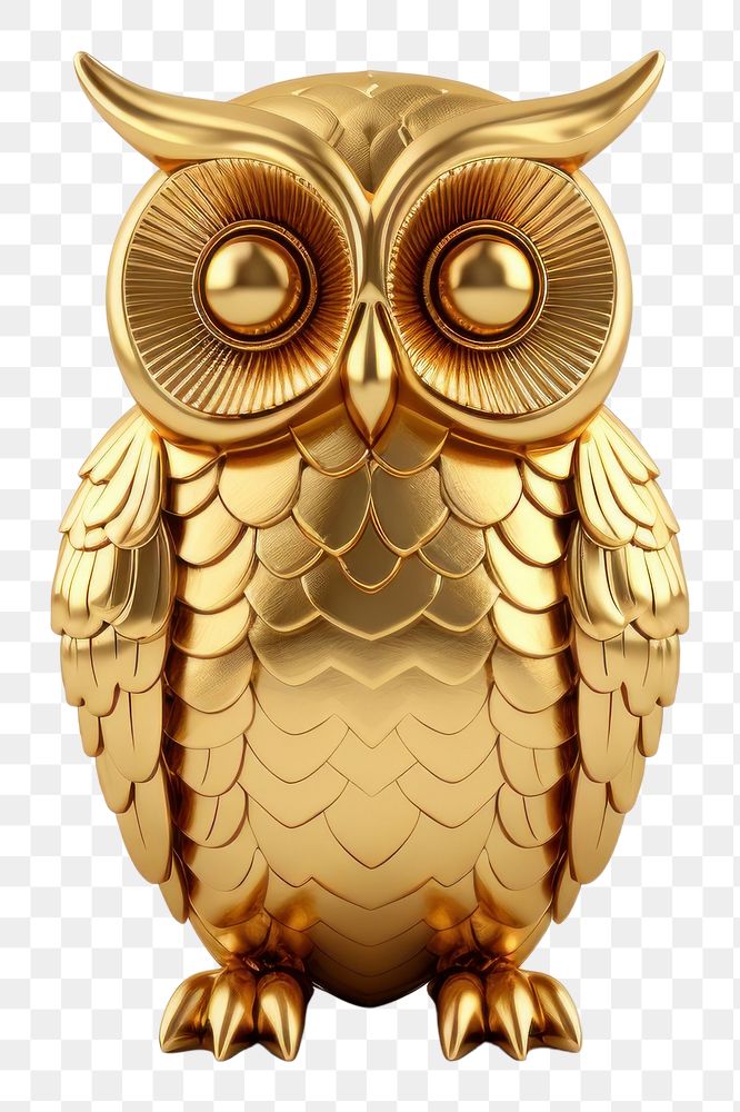PNG Owl animal bird gold.