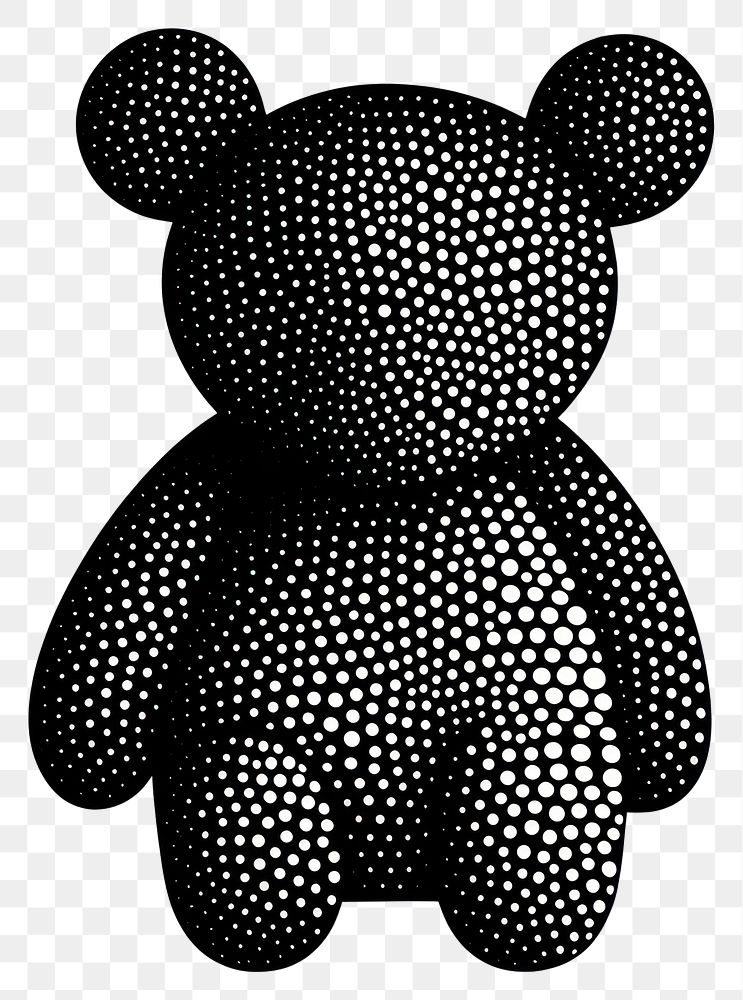 PNG Toy black bear representation.