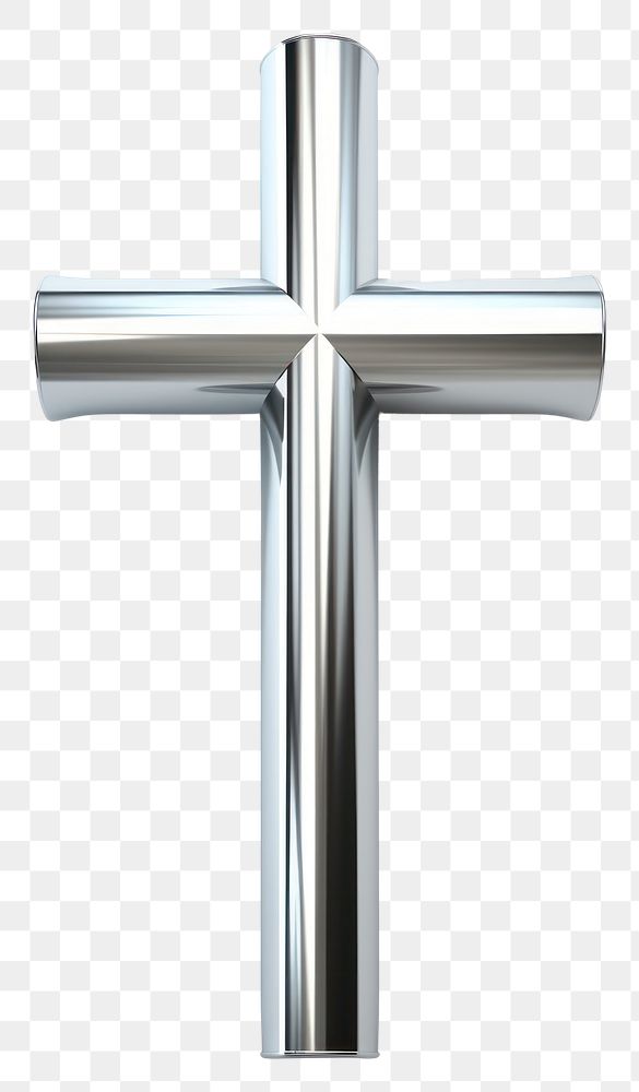 PNG Christian cross Chrome material crucifix symbol silver.