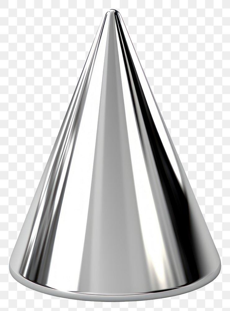 PNG Cone Chrome material silver shape shiny.
