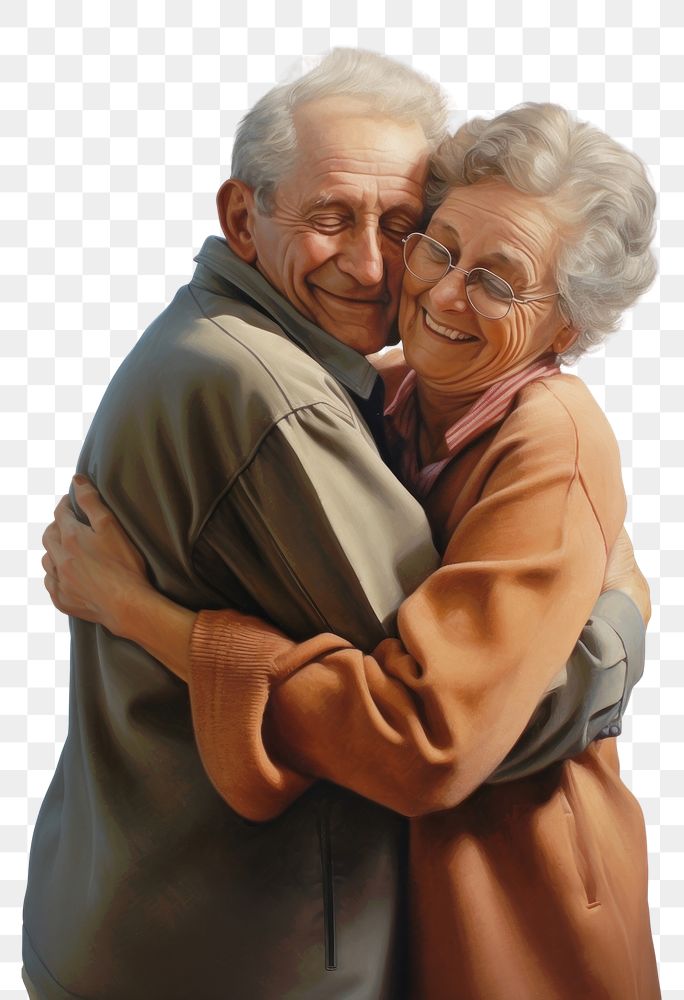 PNG Portrait hugging adult happy. AI generated Image by rawpixel.