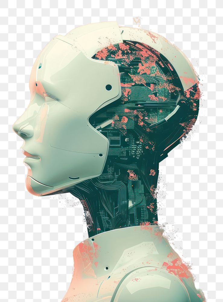 PNG Artificial intelligence adult technology futuristic.