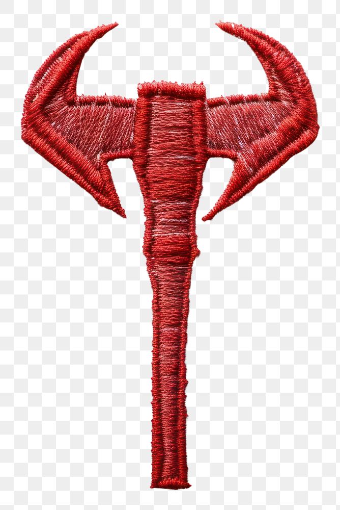 PNG Axe in embroidery style weaponry clothing apparel.
