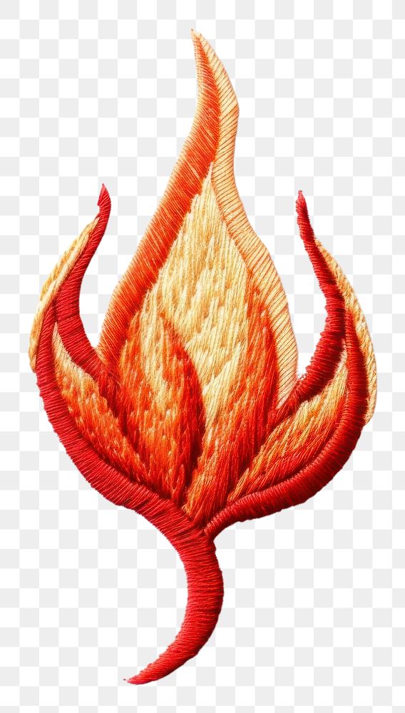 PNG A Fire symbol in embroidery style pattern fire art.