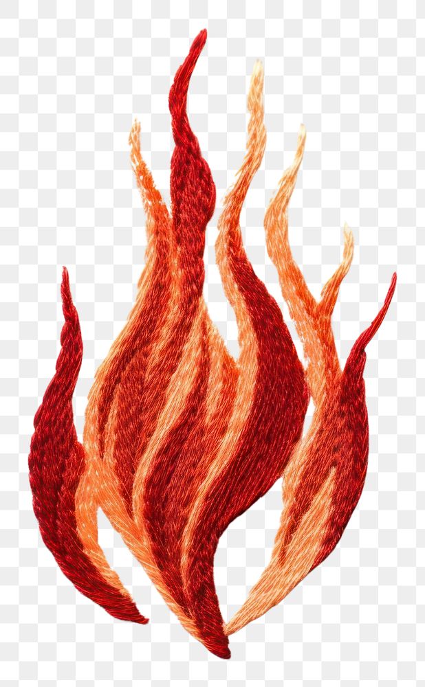 PNG A Fire symbol in embroidery style fire creativity burning.