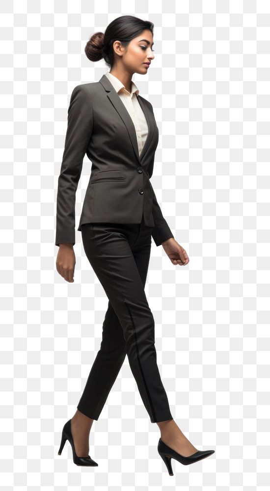 PNG  A indonesian business woman footwear walking blazer.