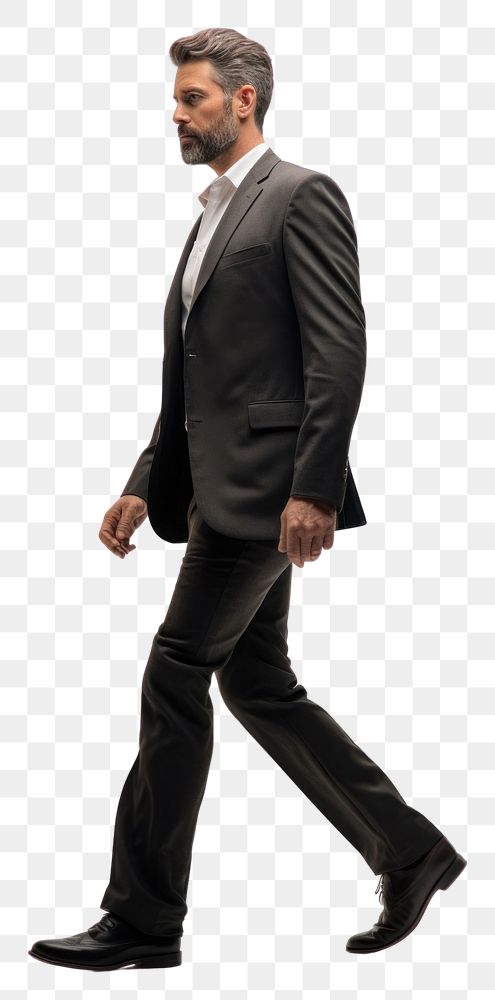 PNG  A professional man walking footwear tuxedo.