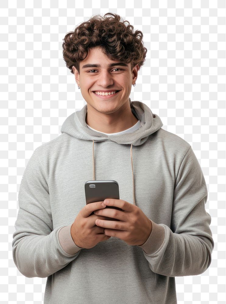 PNG Young man portrait sweater smile.