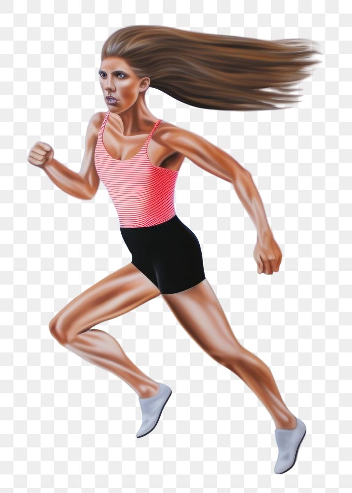 PNG  Woman running recreation jogging shorts.