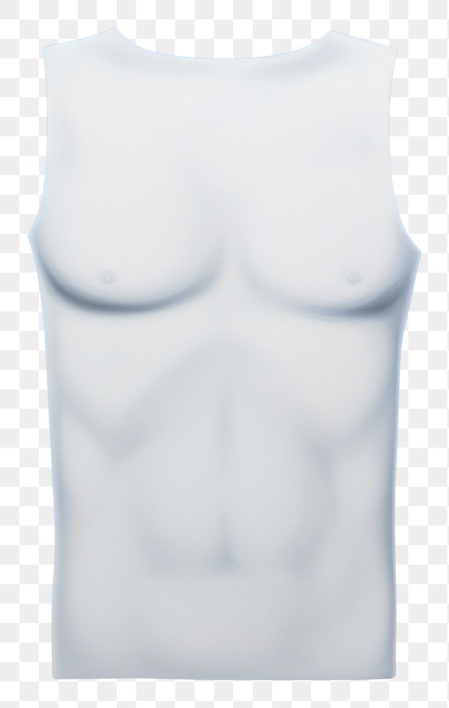 PNG  Tank top surreal white torso.