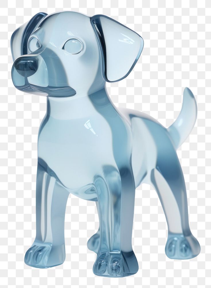 PNG Cute dog less detail figurine animal mammal.