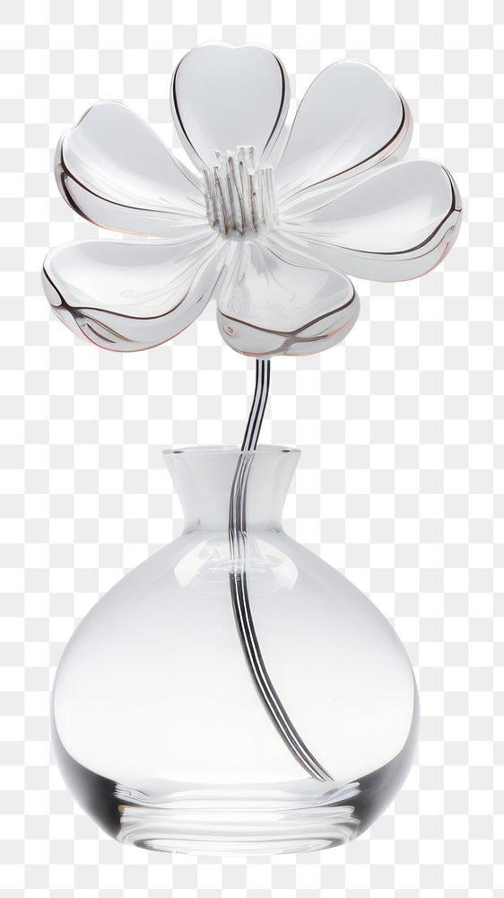 PNG Flower glass white vase.