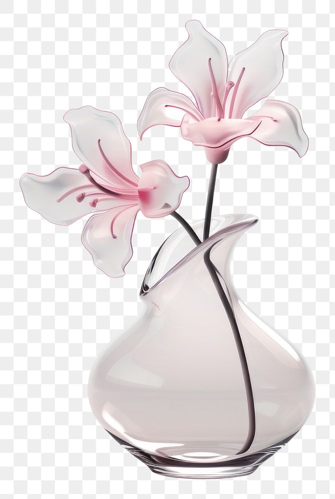 PNG Orchid flower plant glass vase.