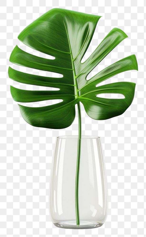 PNG Monstera leaf transparent plant glass.