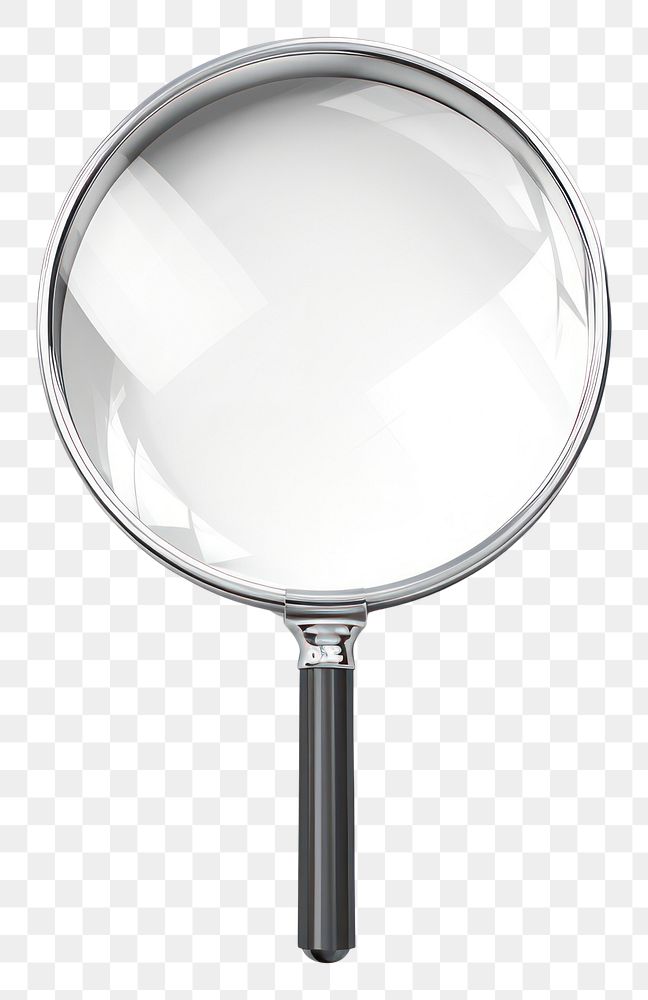 PNG Magnifying glass front view white background reflection circle.