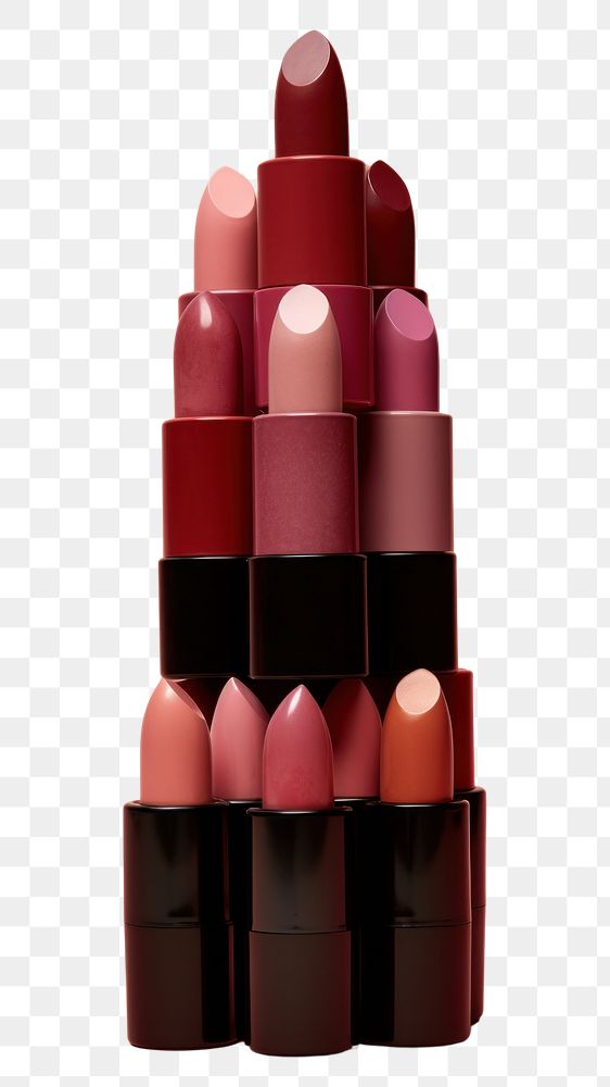 PNG Lipsticks cosmetics arrangement container. AI generated Image by rawpixel.