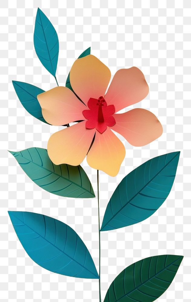 PNG Paper cutout of a tropical flower art plant petal.