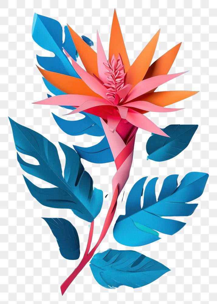 PNG Paper cutout of a tropical flower art plant creativity.
